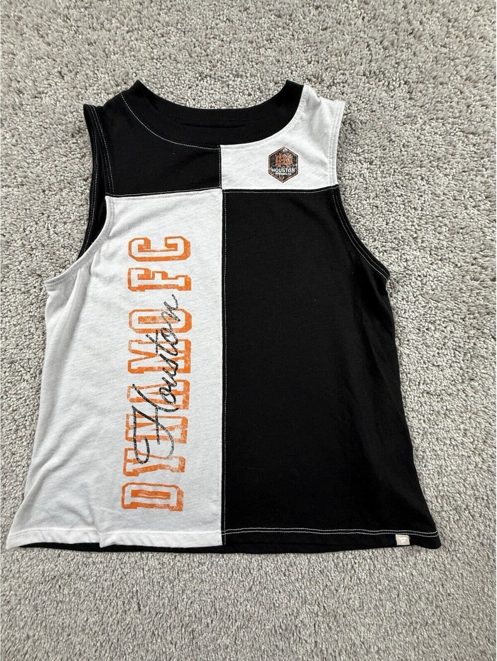Fanatics Houston Dynamo FC Soccer Colorblock Tank Top Black/White/Orange Size S